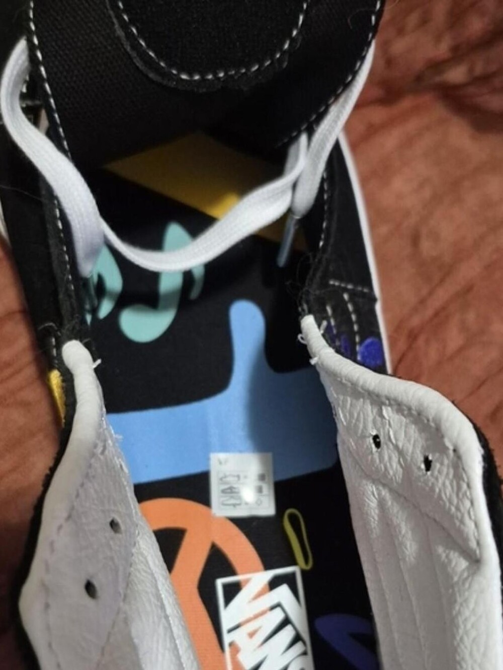 Vans Kids Black High-Top Sneakers with Multicolor Side Lettering - Picture 3 of 3